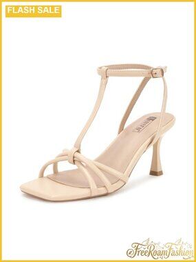 Strappy T-Strap Slingback Kitten Heel Sandals Square Toe Dress Heels